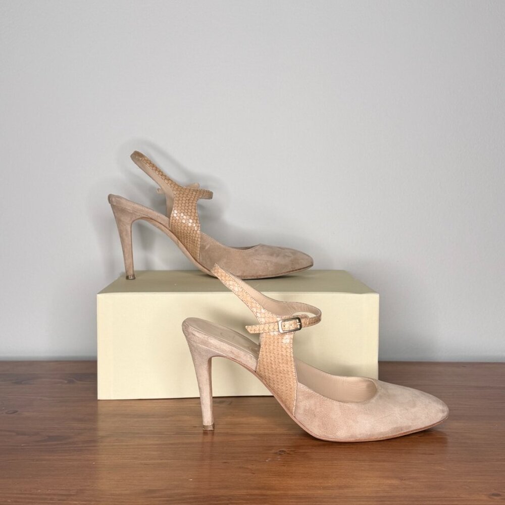 Elizee Italian Handcrafted Suede and Python Print… - image 8